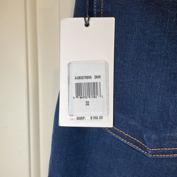7 For All Mankind “The Ankle Skinny” skinny jeans, dark wash, NWT, Size 32 - Picture 6 of 8